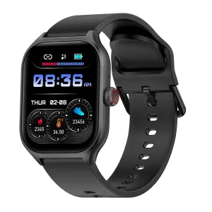 pTron Newly Launched Reflect MaxPro 2.01 inch Square Dial Smartwatch, Full Touch Display, Bluetooth Calling, Functional Crown, 600 NITS, 100  Watch Faces, HR, SpO2, 5 Days Battery Life & IP68 (Black)