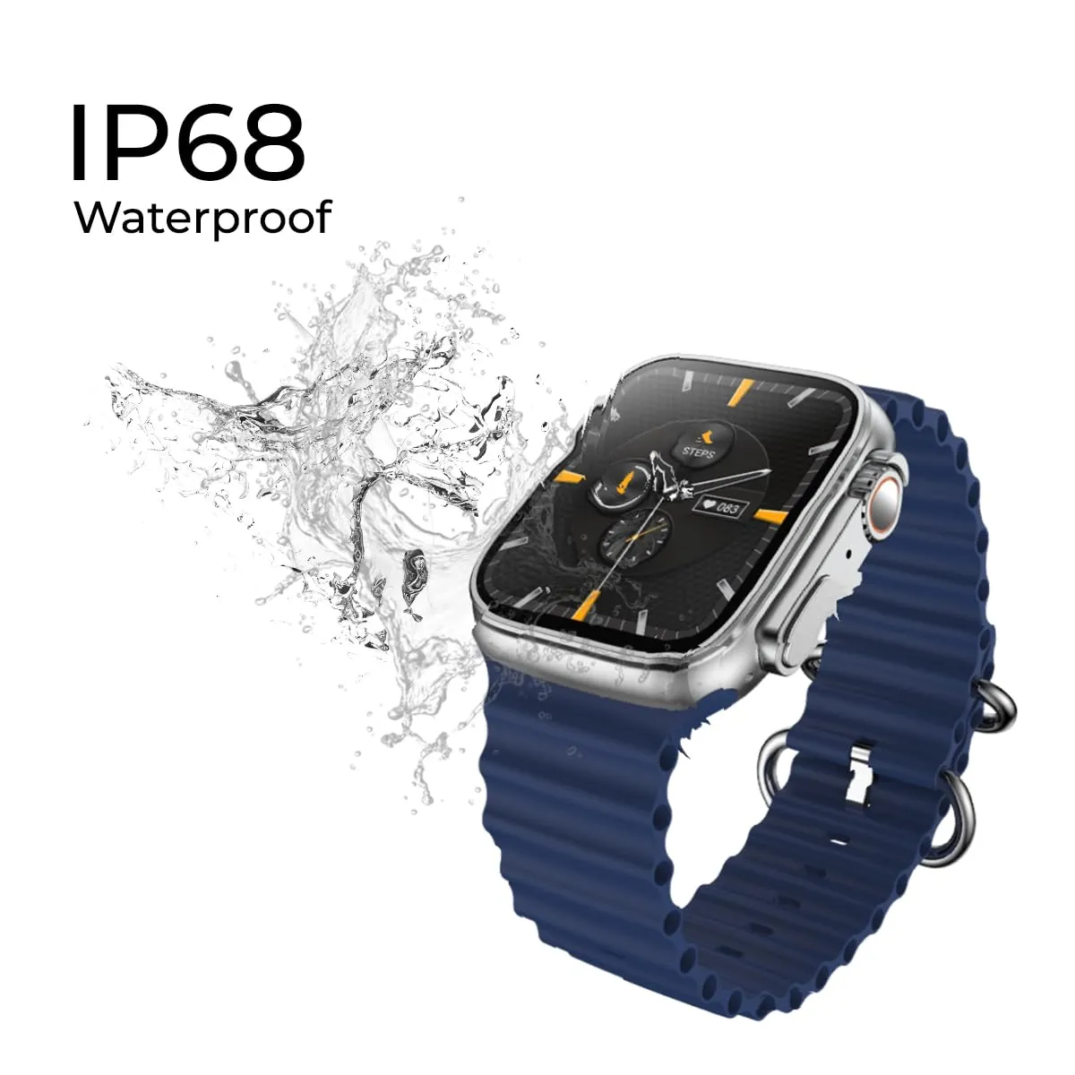 pTron Newly Launched Reflect Pro Smartwatch, Bluetooth Calling, 1.85" Full Touch Display, 600 NITS, Digital Crown, Metal Frame, 100  Watch Faces, HR, SpO2, Voice Assist, 5 Days Battery Life (Blue)