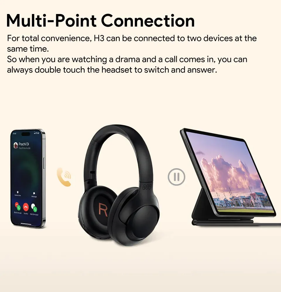 QCY H3 ANC Wireless Headphones Bluetooth 5.4