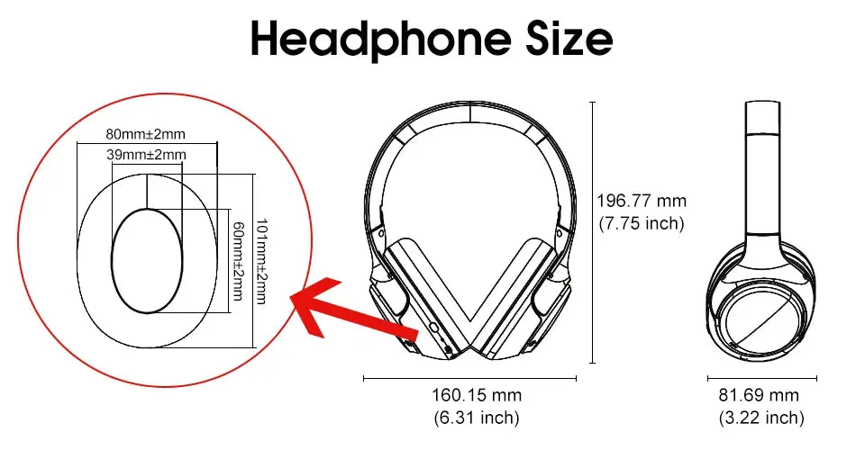 QCY H3 ANC Wireless Headphones Bluetooth 5.4