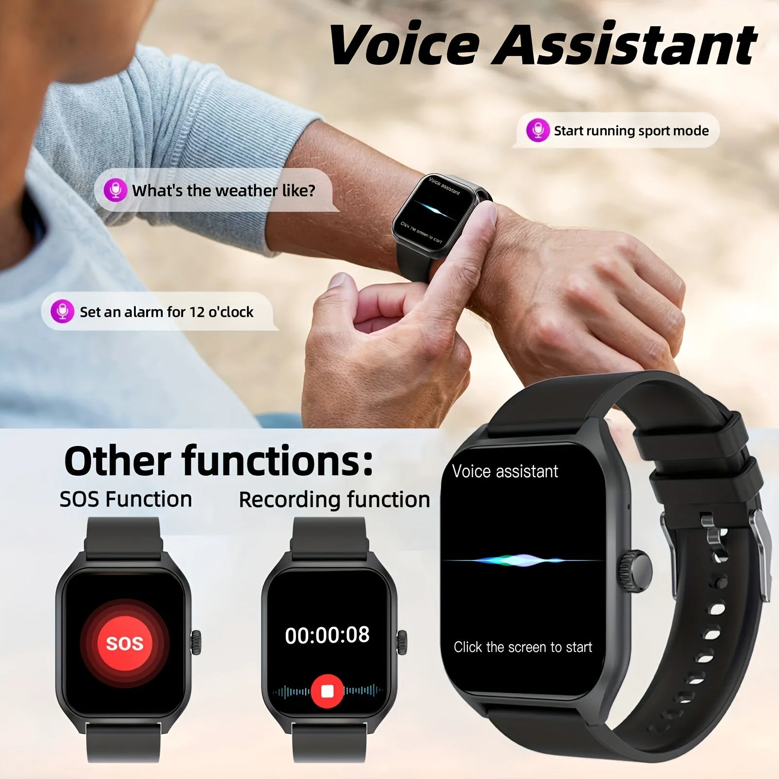 Smart Watch For Men Women (Answer/Make Calls), 4.98cm HD Touch Screen Fitness Watch, 112 Sports Modes, IP67 Waterproof Activity Trackers Compatible With Android IOS