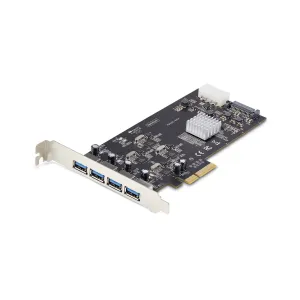 Startech.Com 4-Port Usb-A Pcie Card, Usb 3.2 5Gbps, 4X Usb Controllers - Usb Adapter - Pcie 2.0 X4 - Usb 3.2 Gen 1 X 4