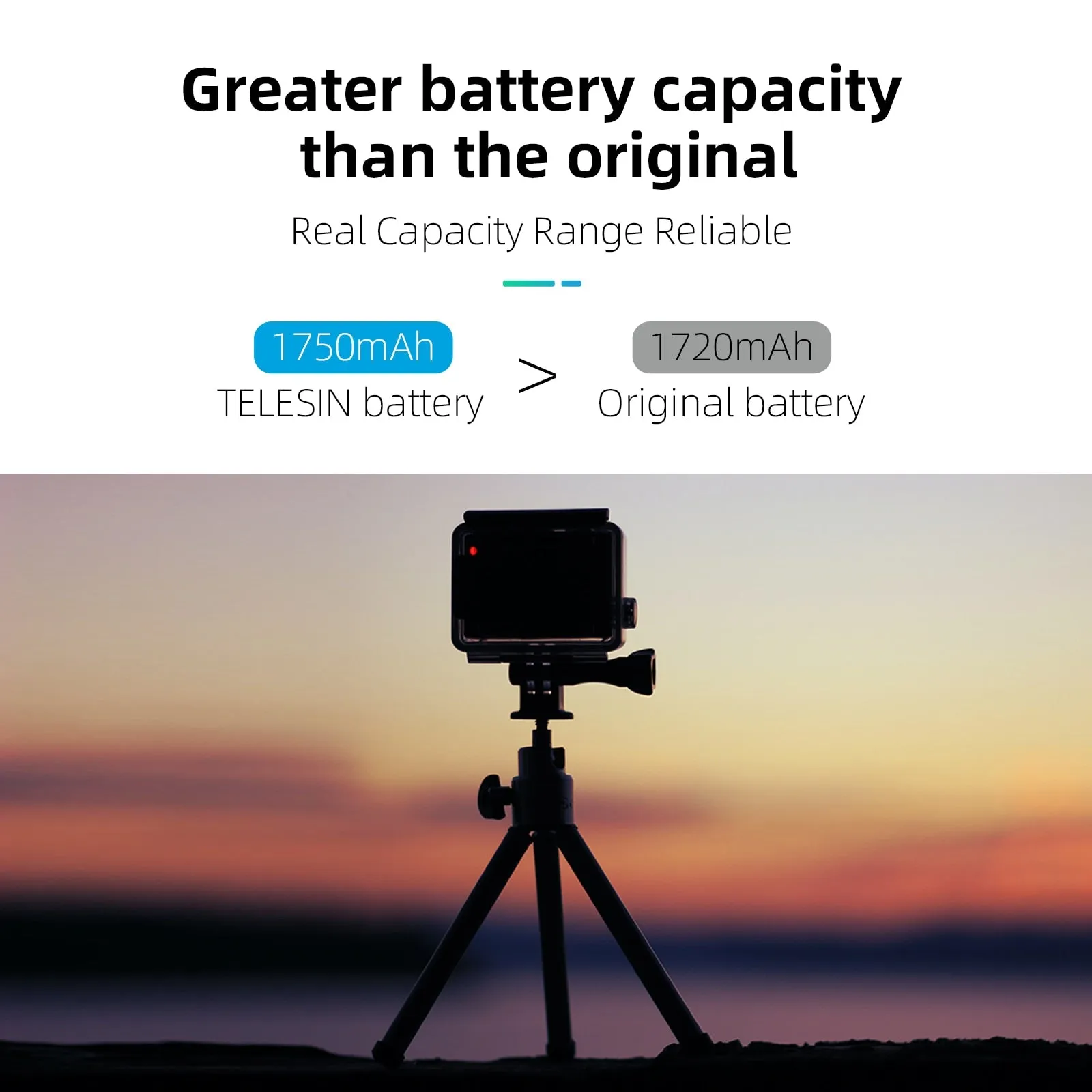 TELESIN Battery For GoPro Hero 10 11 1750 mAh