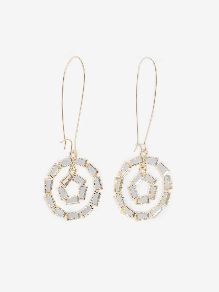 Westside Accessories Gold Mirror Fish Hook Earrings