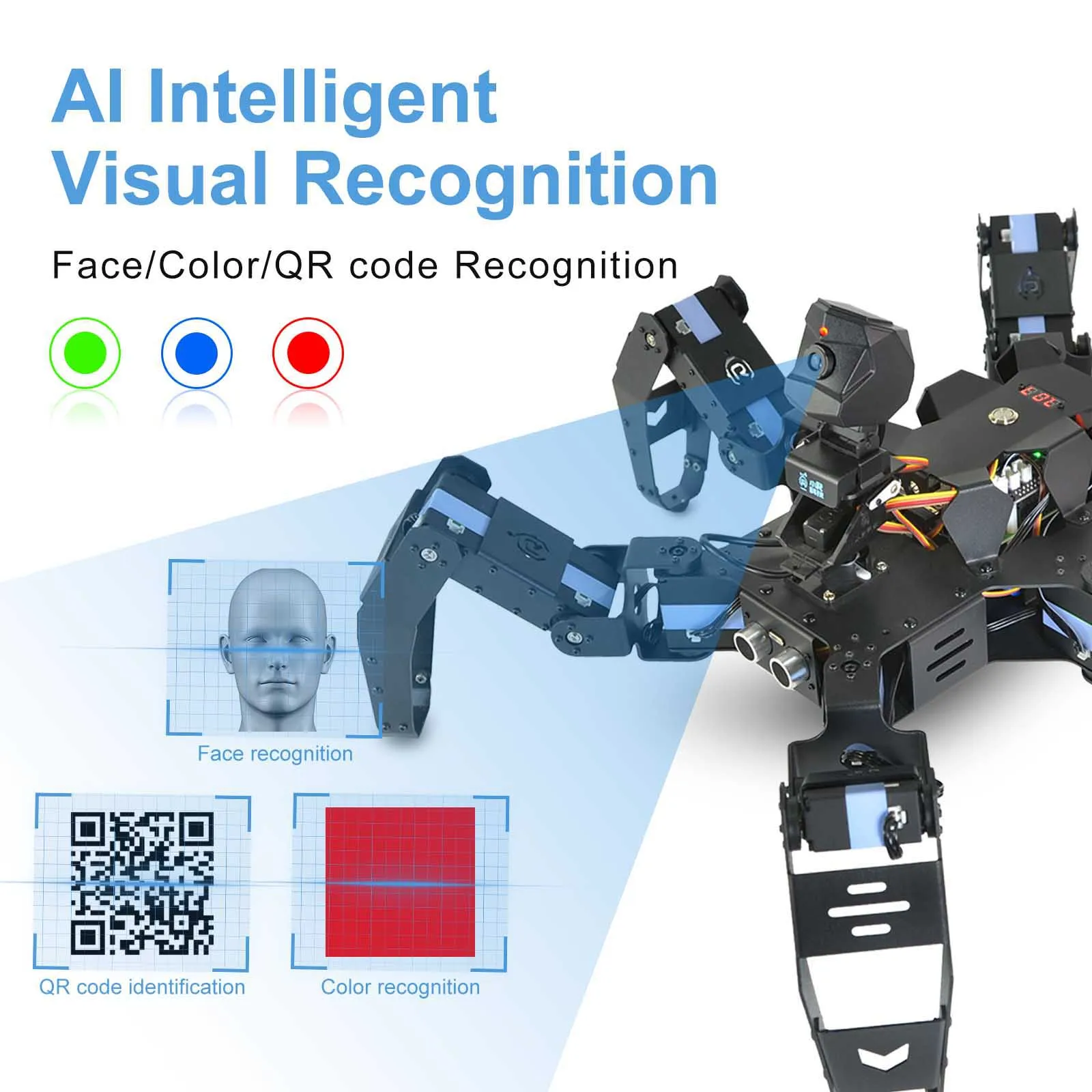 XR-R1 Artificial Intelligence Hexapod Bionic Robot Kit for Raspberry Pi 4B programming